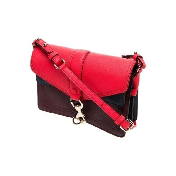 Rebecca Minkoff Red Saffiano Hudson Moto Mini Crossbody NWT Dust Bag - Picture 4 of 5